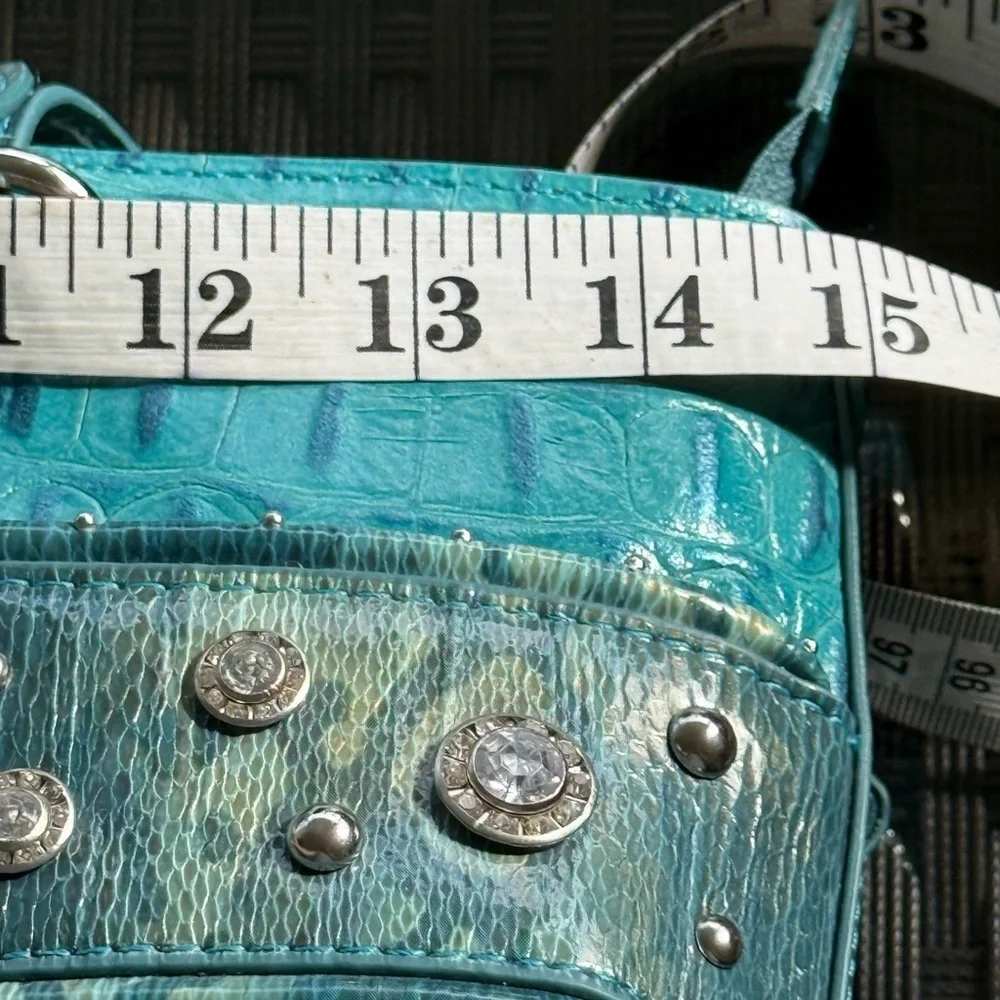 M.C. Turquoise Leather Crocodile Bag